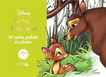 Couverture du livre « Art-thérapie : bébés animaux ; 20 cartes postales à colorier » de Disney aux éditions Hachette Pratique