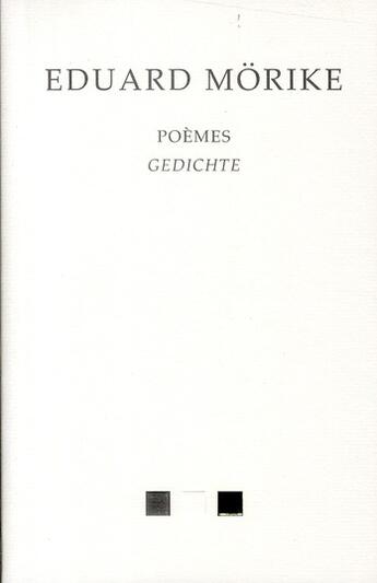 Couverture du livre « Poèmes » de Eduard Morike aux éditions Belles Lettres