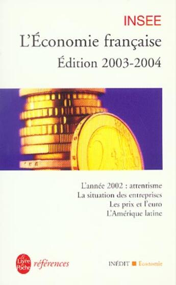 Couverture du livre « L'economie francaise 2003-2004 (édition 2003/2004) » de Insee/ aux éditions Le Livre De Poche