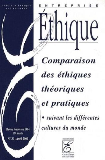 Couverture du livre « Comparaison des éthiques théoriques et pratiques » de  aux éditions Ethique