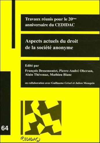 Couverture du livre « Aspects actuels du droit de la société anonyme t.64 » de Collectif Cedidac aux éditions Lexisnexis