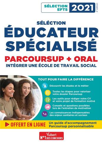 Couverture du livre « Sélection éducateur spécialisé ; parcoursup + oral ; intégrer une école du travail social » de Marion Gauthier aux éditions Vuibert