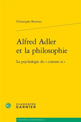 Couverture du livre « Alfred Adler et la philosophie : la psychologie du 