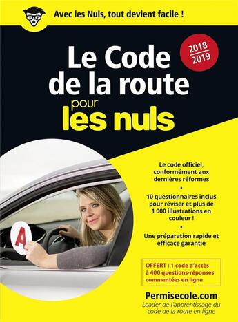 Couverture du livre « Le code de la route (édition 2018/2019) » de  aux éditions First