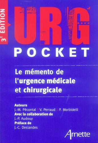 Couverture du livre « Urg'pocket (3e édition) » de  aux éditions Arnette