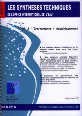 Couverture du livre « Traitements / assainissement (les synthèses techniques du service national d'information sur d'eau) » de  aux éditions Office International De L'eau