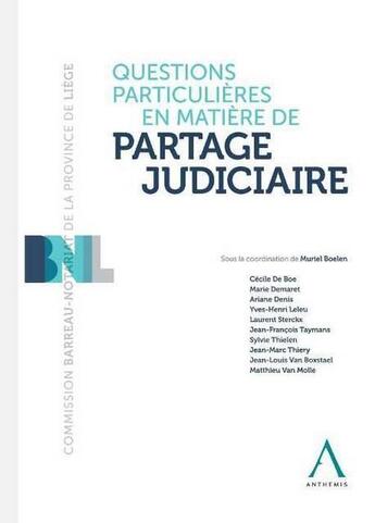 Couverture du livre « Questions particulières en matière de partage judiciaire » de  aux éditions Anthemis