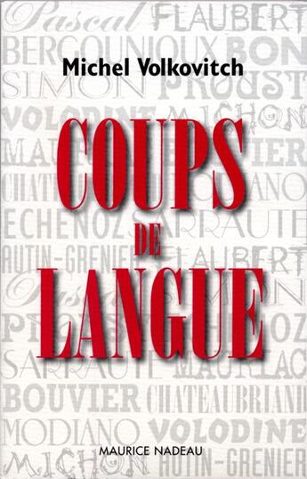 Couverture du livre « Coups de langue » de Michel Volkovitch aux éditions Maurice Nadeau