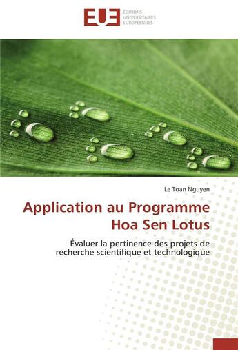 Couverture du livre « Application au programme hoa sen lotus » de Nguyen-L aux éditions Editions Universitaires Europeennes