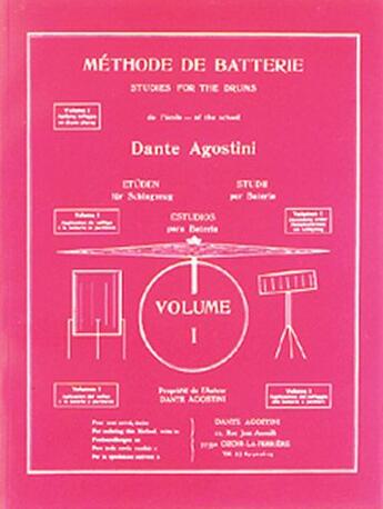 Couverture du livre « Méthode de batterie t.1 » de Dante Agostini aux éditions Carisch Musicom