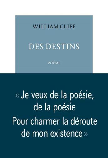 Couverture du livre « Des destins » de William Cliff aux éditions Table Ronde