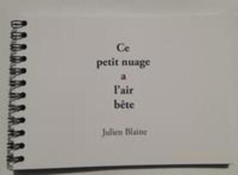 Couverture du livre « Ce petit nuage a l'air bête » de Julien Blaine aux éditions Centre De Creations Pour L'enfance