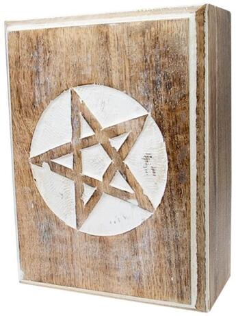 Couverture du livre « Boite pentacle en bois sculptee pm » de  aux éditions Dg Jeux