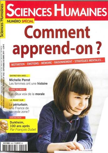 Couverture du livre « Sciences humaines n 296 comment apprend t on ? sept/ octobre 2017 » de  aux éditions Sciences Humaines