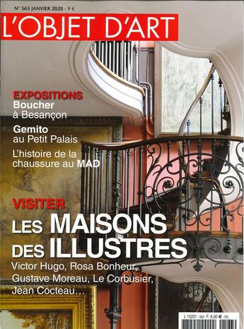 Couverture du livre « L'objet d'art n 563 les maisons des illustres - janvier 2020 » de  aux éditions L'objet D'art