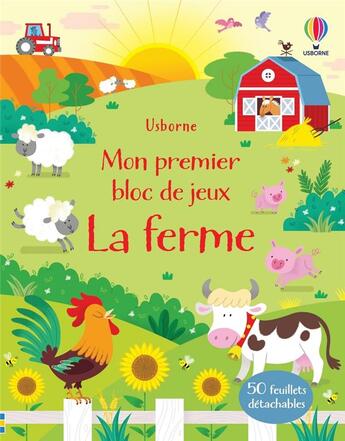 Couverture du livre « La ferme : mon premier bloc de jeux » de Kirsteen Robson aux éditions Usborne