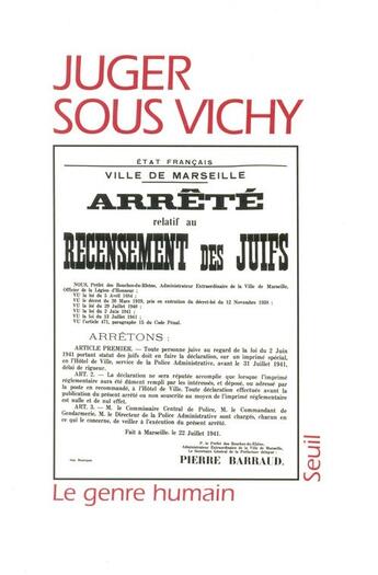 Couverture du livre « Genre Humain » de  aux éditions Seuil