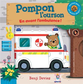 Couverture du livre « Pompon l'ourson : en avant l'ambulance ! » de Benji Davies aux éditions Gallimard-jeunesse