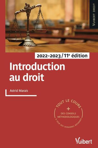 Couverture du livre « Introduction au droit : tout le cours et des conseils méthodologiques (édition 2022/2023) » de Astrid Marais aux éditions Vuibert