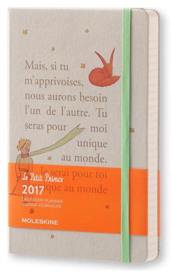 Couverture du livre « Agenda 2017 Petit Prince journalier grand format gris clair » de  aux éditions Moleskine