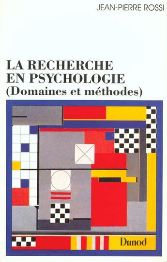 Couverture du livre « Recherche En Psychologie » de Rossi aux éditions Bordas