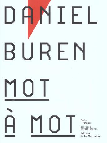 Couverture du livre « Daniel buren - mot a mot » de  aux éditions Xavier Barral