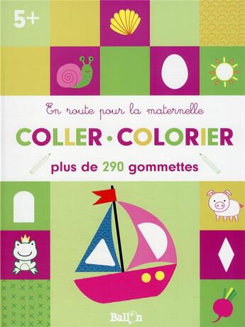 Couverture du livre « Coller et colorier 5+ » de  aux éditions Le Ballon