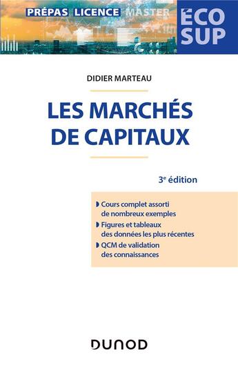 Couverture du livre « Les marchés de capitaux (3e édition) » de Marteau/Didier aux éditions Dunod