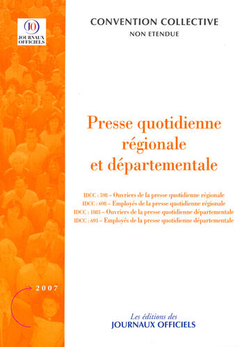 Couverture du livre « Presse quotidienne régionale et départementale » de  aux éditions Direction Des Journaux Officiels