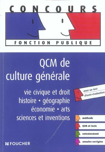 Couverture du livre « Qcm De Culture Generale » de Thierry Marquetty aux éditions Foucher