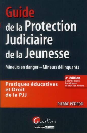 Couverture du livre « Guide de la protection judiciaire de la jeunesse ; pratiques éducatives et droit de la PJJ (3e édition) » de Pierre Pedron aux éditions Gualino