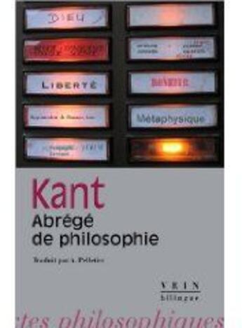 Couverture du livre « Abrégé de philosophie » de Emmanuel Kant aux éditions Vrin
