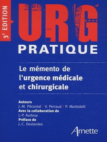 Couverture du livre « Urg pratique » de Arnette aux éditions Arnette