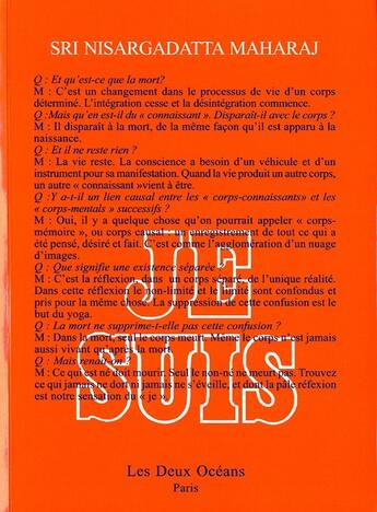 Couverture du livre « Je suis » de Maharaj Nisargadatta aux éditions Les Deux Oceans