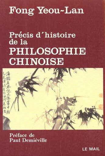 Couverture du livre « Precis d'histoire de la philosophie chinoise » de Fong Yeou-Lan aux éditions Rocher