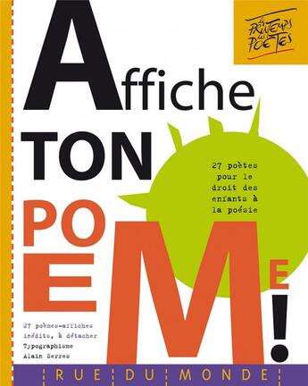 Couverture du livre « Affiche ton poeme ! 30 poètes pour le droit des enfants à la poésie » de  aux éditions Rue Du Monde