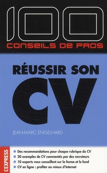 Couverture du livre « Réussir son CV » de Jean-Marc Engelhard aux éditions L'express