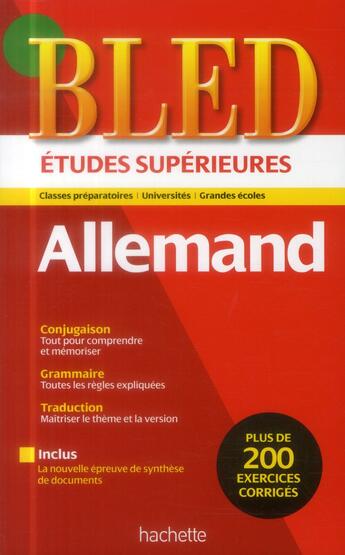 Couverture du livre « BLED ; allemand » de M Marhuenda et P Viselthier aux éditions Hachette Education