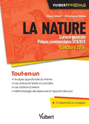 Couverture du livre « La nature ; culture générale prépas commerciales ECE / ECS » de Christophe Vallee aux éditions Vuibert