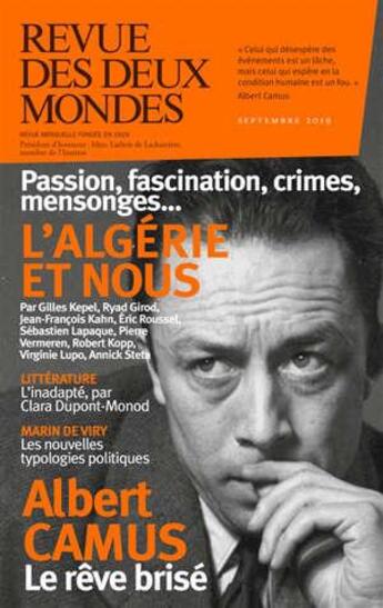 Couverture du livre « Revue des deux mondes septembre 2019 - algerie » de  aux éditions Revue Des Deux Mondes