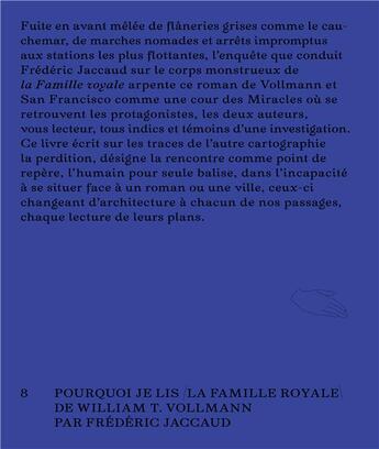 Couverture du livre « Vagabondage : Pourquoi je lis La Famille royale de William T. Vollmann » de Frederic Jaccaud aux éditions Le Feu Sacre