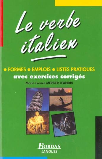 Couverture du livre « Le verbe italien » de Marie-France Merger Leandri aux éditions Bordas