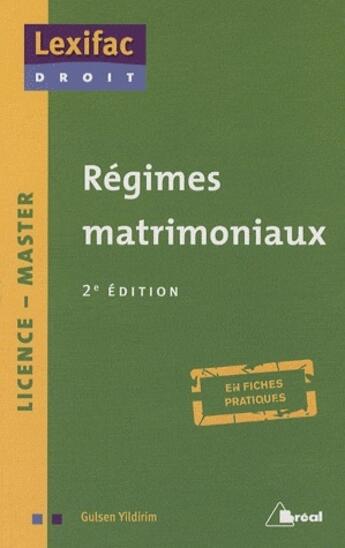 Couverture du livre « Régimes matrimoniaux (2e édition) » de Gulsen Yildirim aux éditions Breal