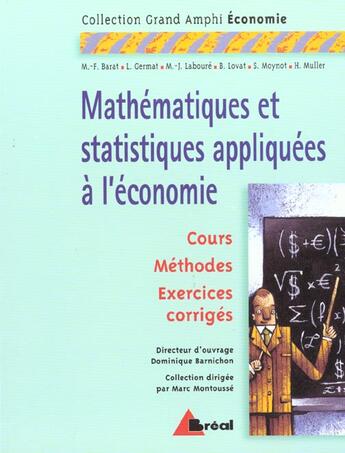 Couverture du livre « Maths Stats Appliquees A L'Eco. (Ga) » de Barnichon Montousse aux éditions Breal