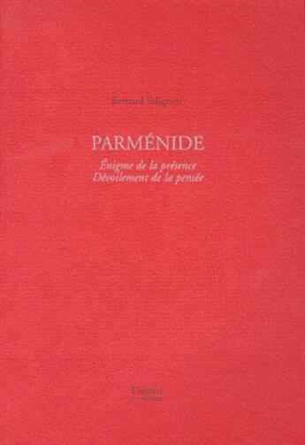 Couverture du livre « Parmenide » de  aux éditions Lucie