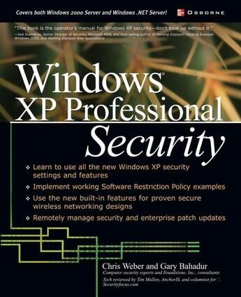 Couverture du livre « Windows xp professional security » de Weber Chris aux éditions Mcgraw-hill Education