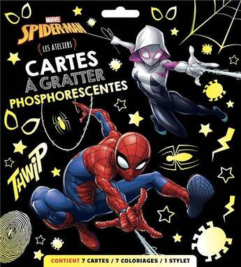 Couverture du livre « Spider-man - pochette les ateliers - cartes a gratter phosphorescentes - marvel » de  aux éditions Disney Hachette