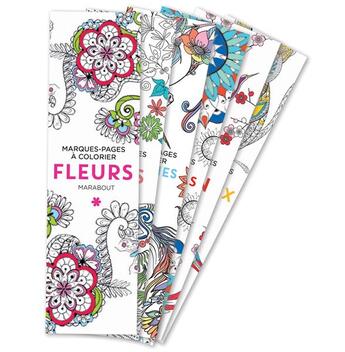 Couverture du livre « Marque-pages à colorier ; fleurs » de  aux éditions Marabout