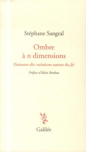 Couverture du livre « Ombre à n dimensions » de Stephane Sangral aux éditions Galilee