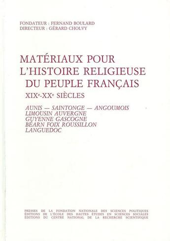 Couverture du livre « Matériaux pour l'histoire religieuse du peuple français, XIX et XX siècle t.3 » de Fernand Boulard aux éditions Presses De Sciences Po